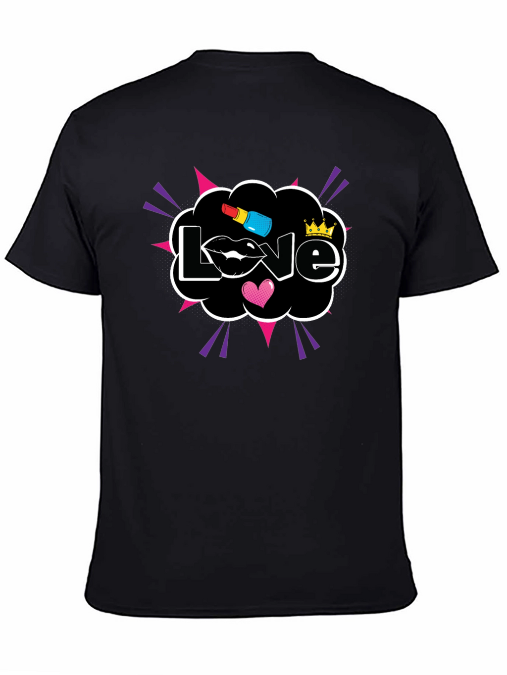 Love Graphic Print T-Shirt Black