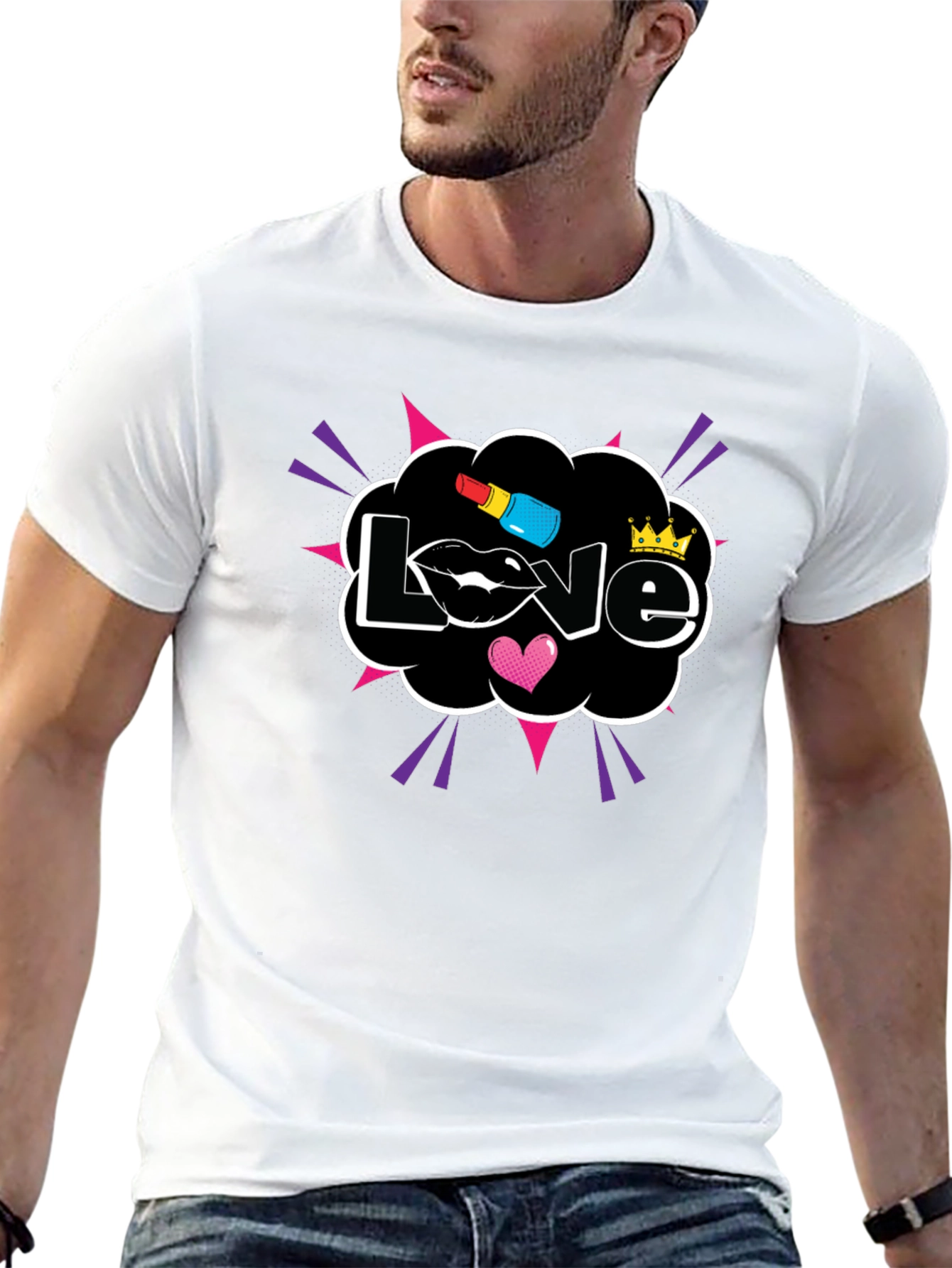 Love Graphic Print T-Shirt Black