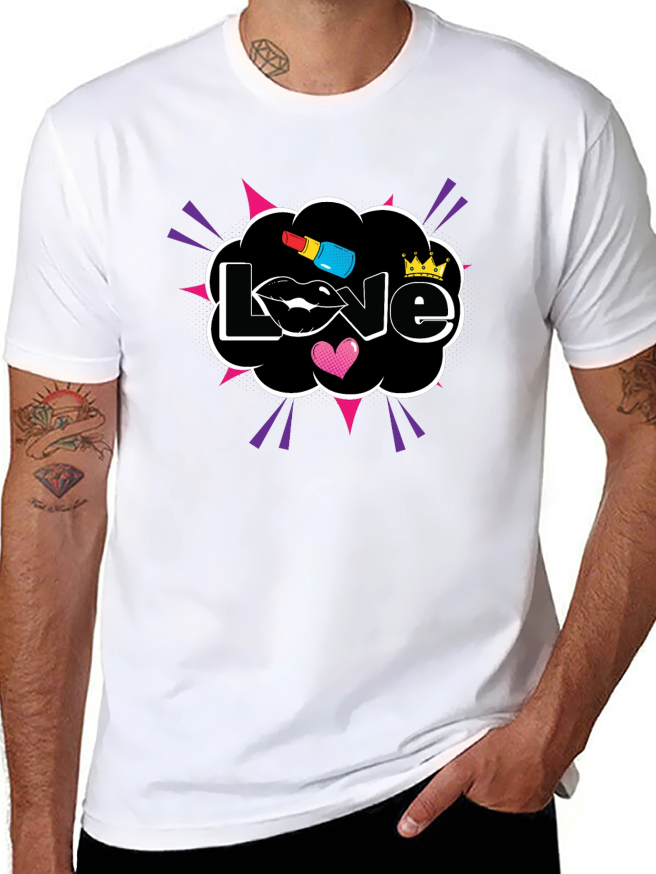 Love Graphic Print T-Shirt Black