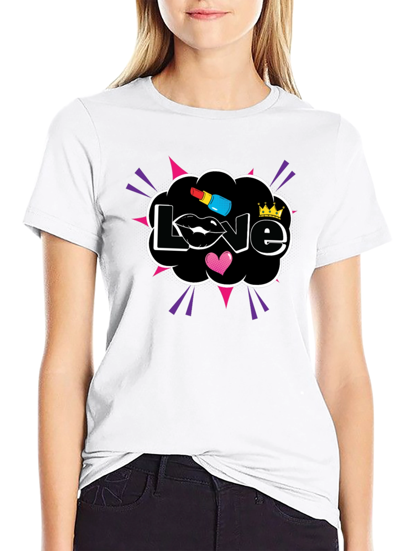 Love Graphic Print T-Shirt Black