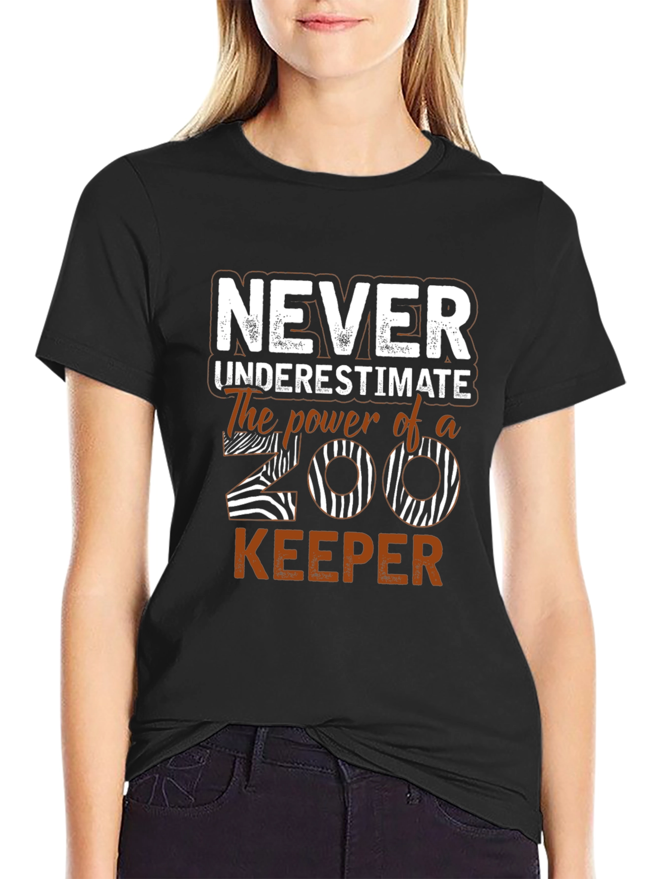 Never Underestimate Zoo Keeper Graphic T-Shirt