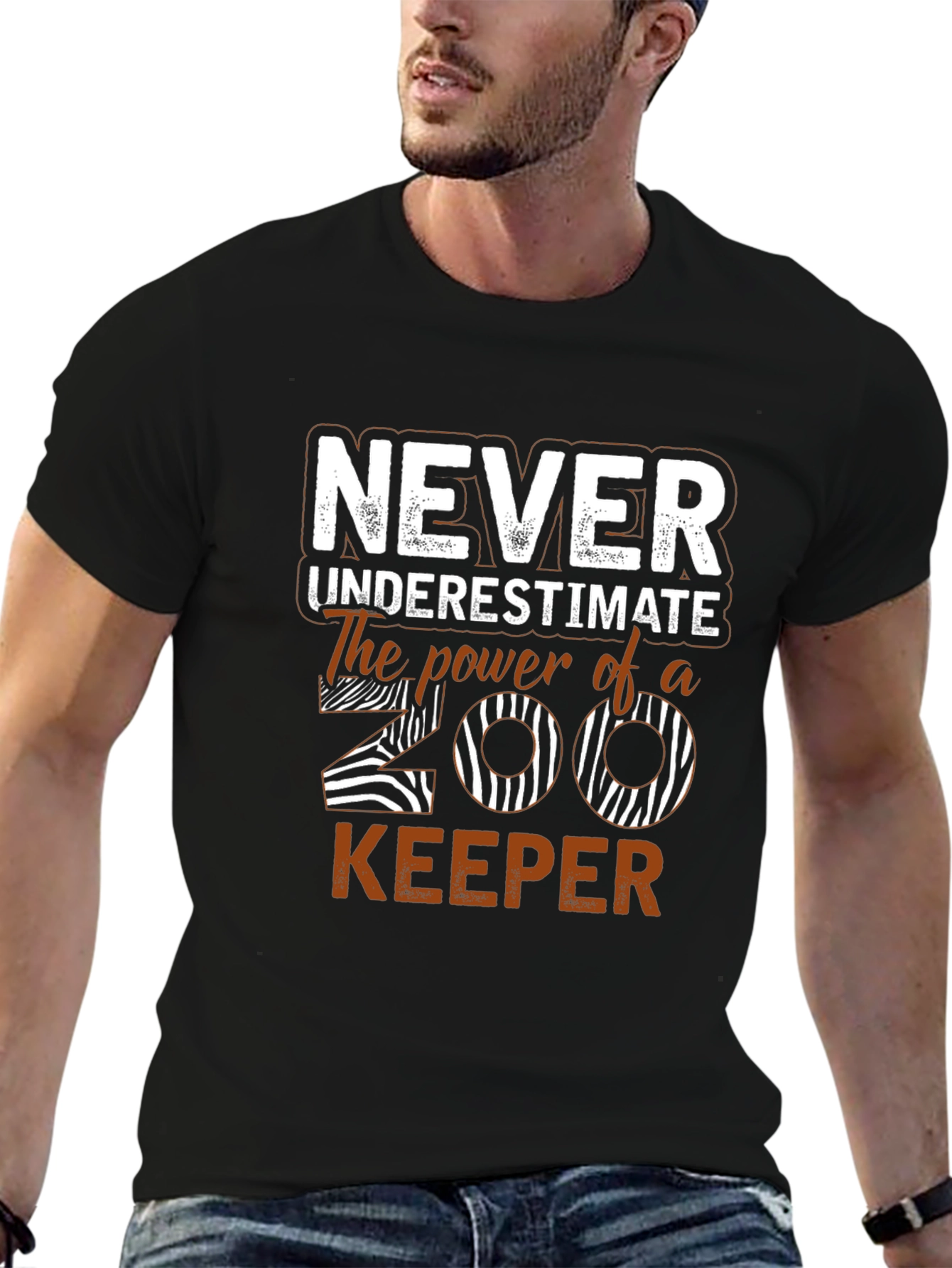 Never Underestimate Zoo Keeper Graphic T-Shirt