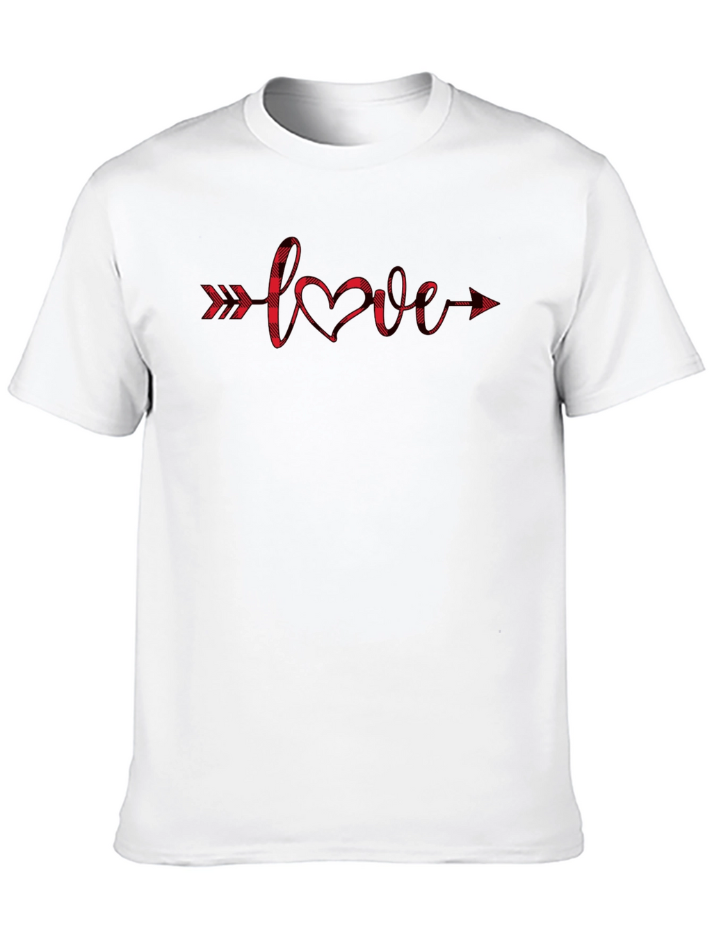 Buffalo Plaid Love Arrow Graphic Tee - Unisex