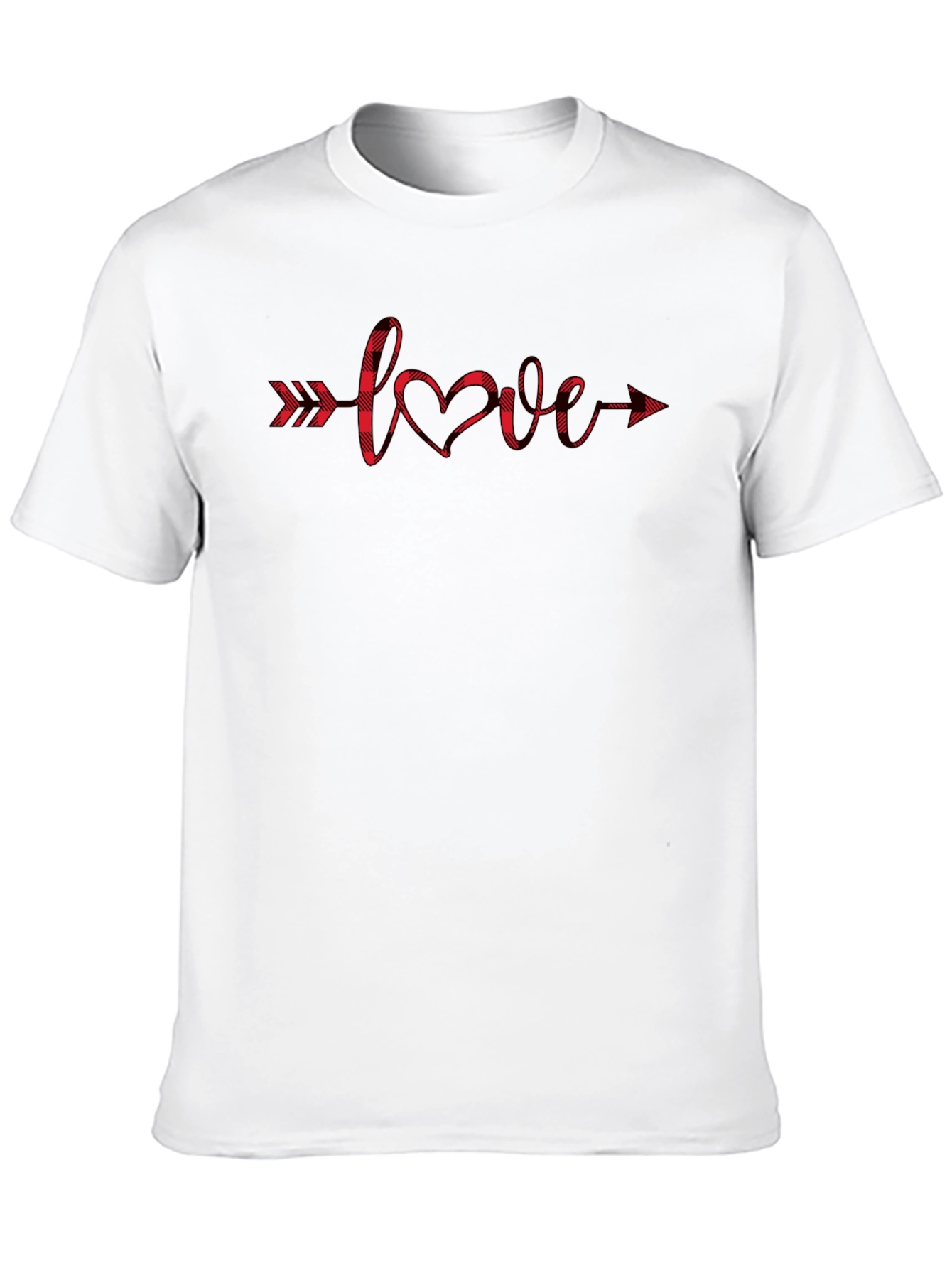 Buffalo Plaid Love Arrow Graphic Tee - Unisex