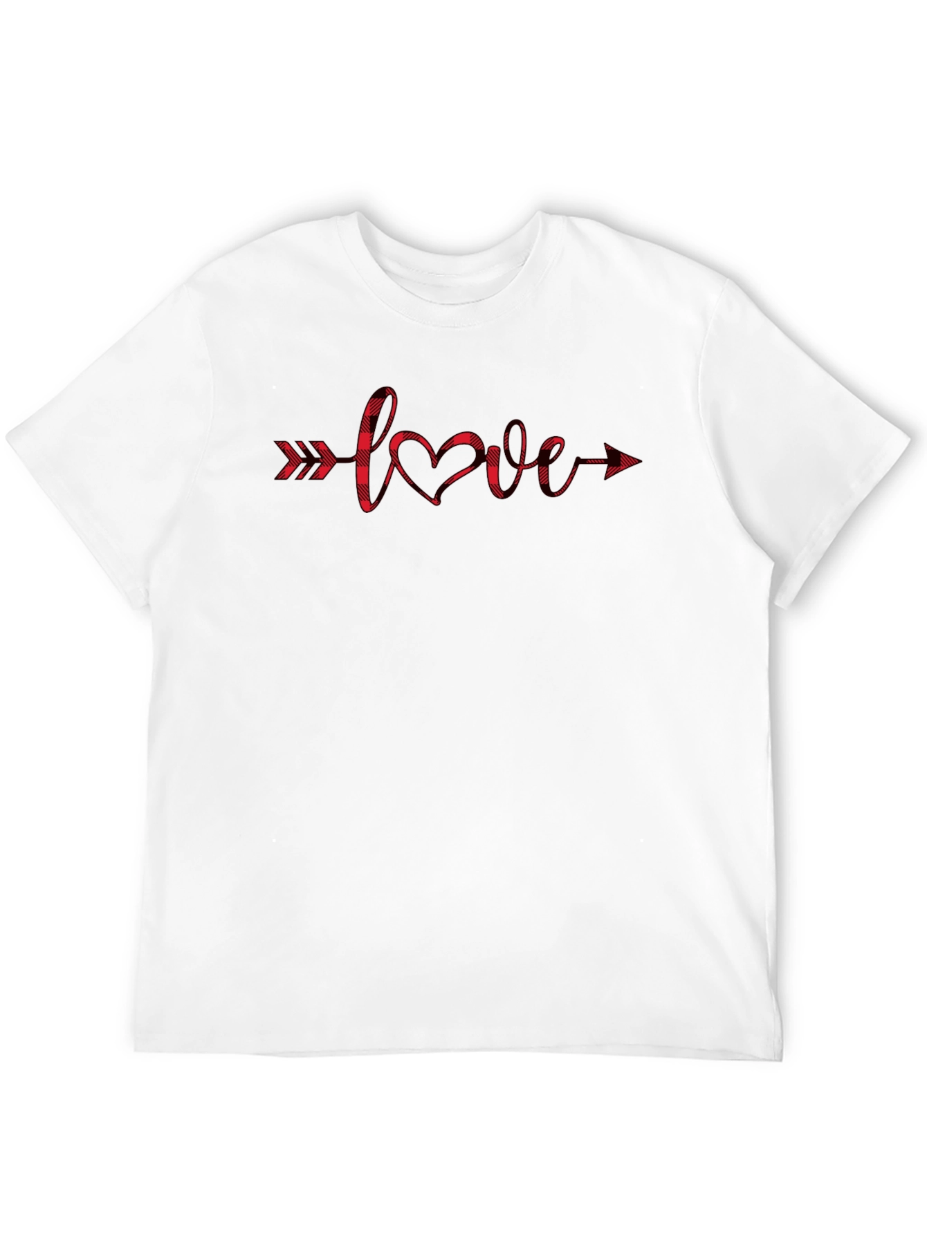 Buffalo Plaid Love Arrow Graphic Tee - Unisex