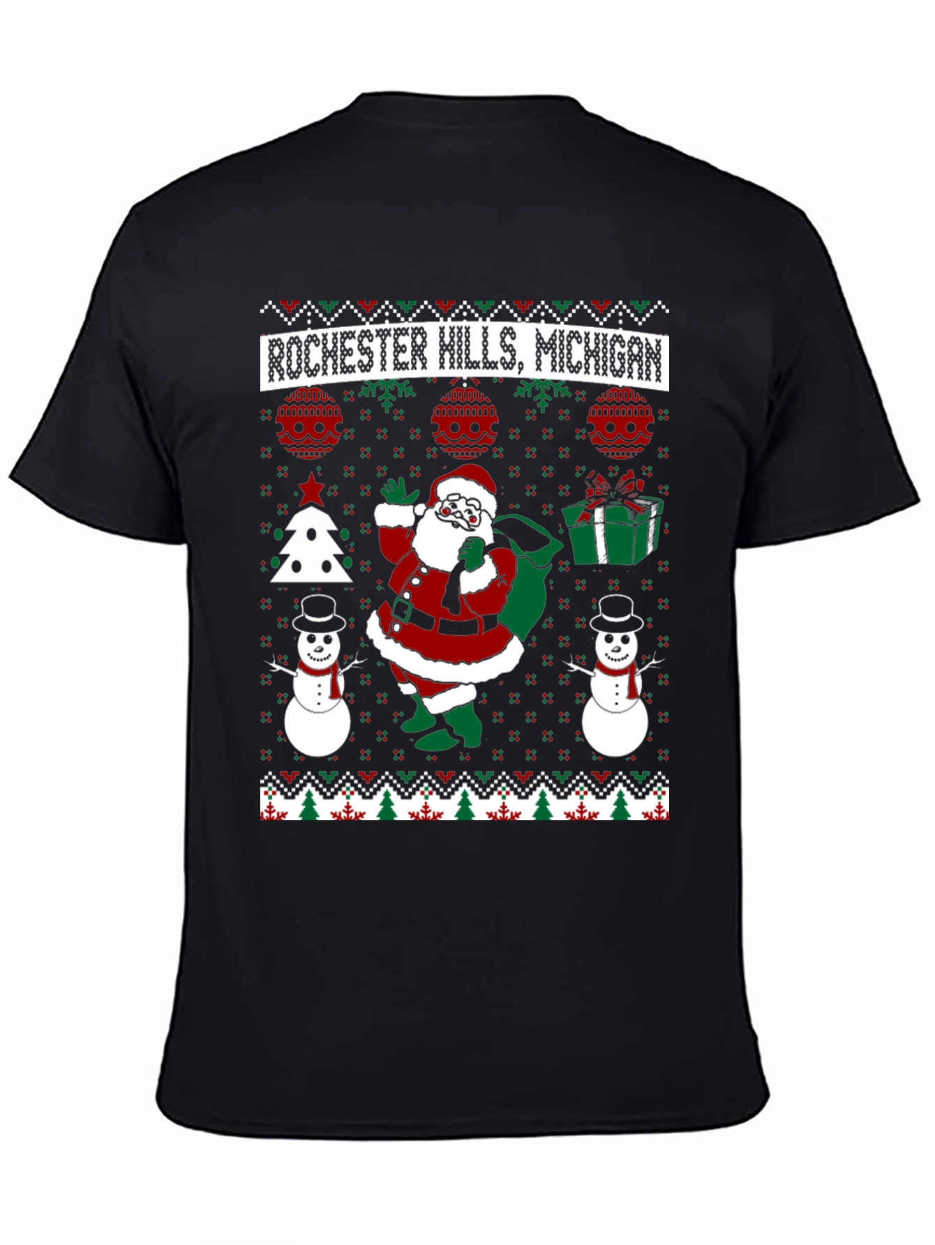 Rochester Hills Michigan Ugly Christmas T-Shirt