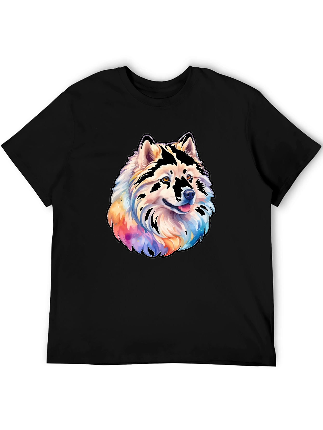 Dog Head Graphic Tee - Colorful Pet Lover Shirt