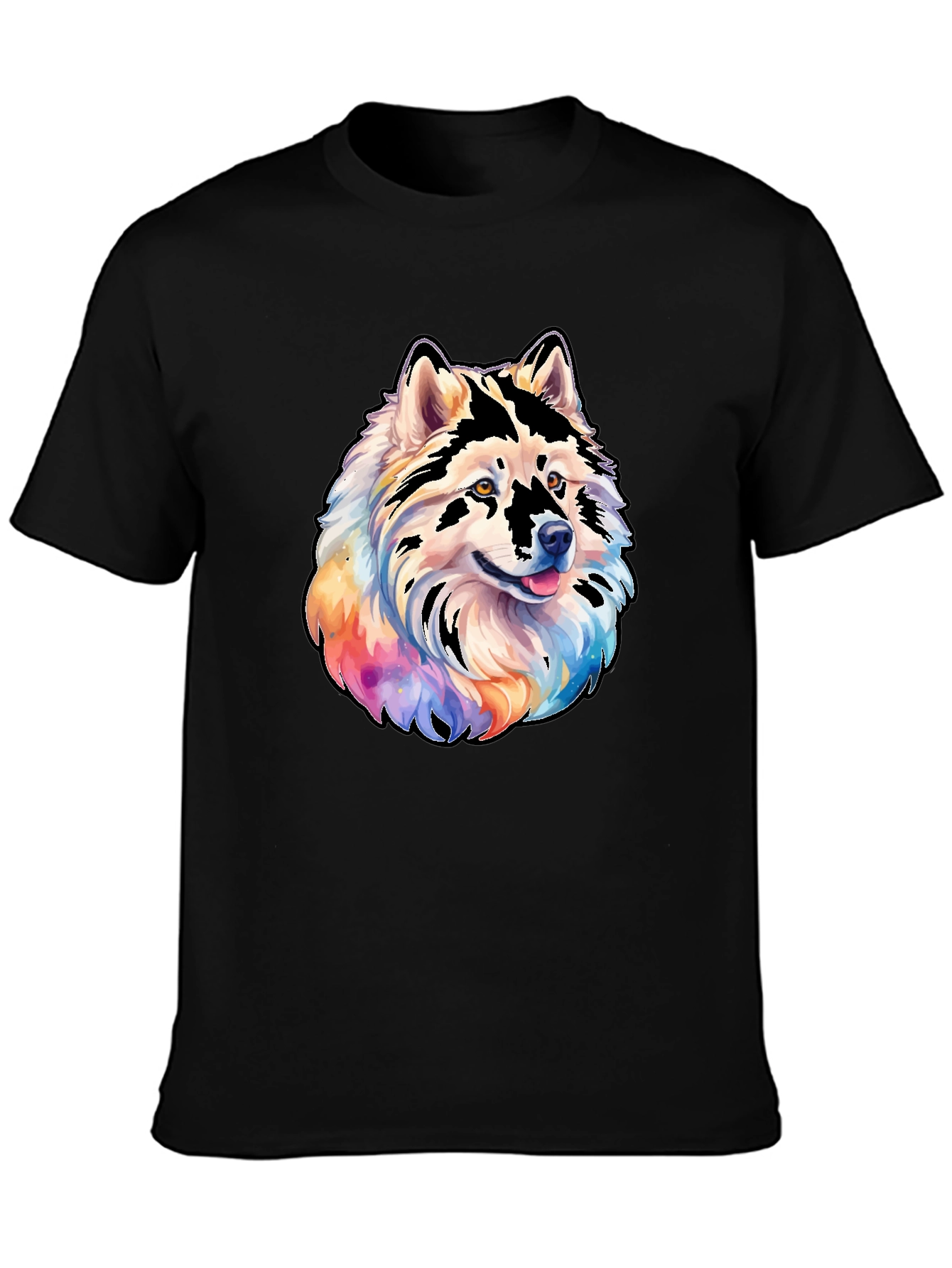 Dog Head Graphic Tee - Colorful Pet Lover Shirt