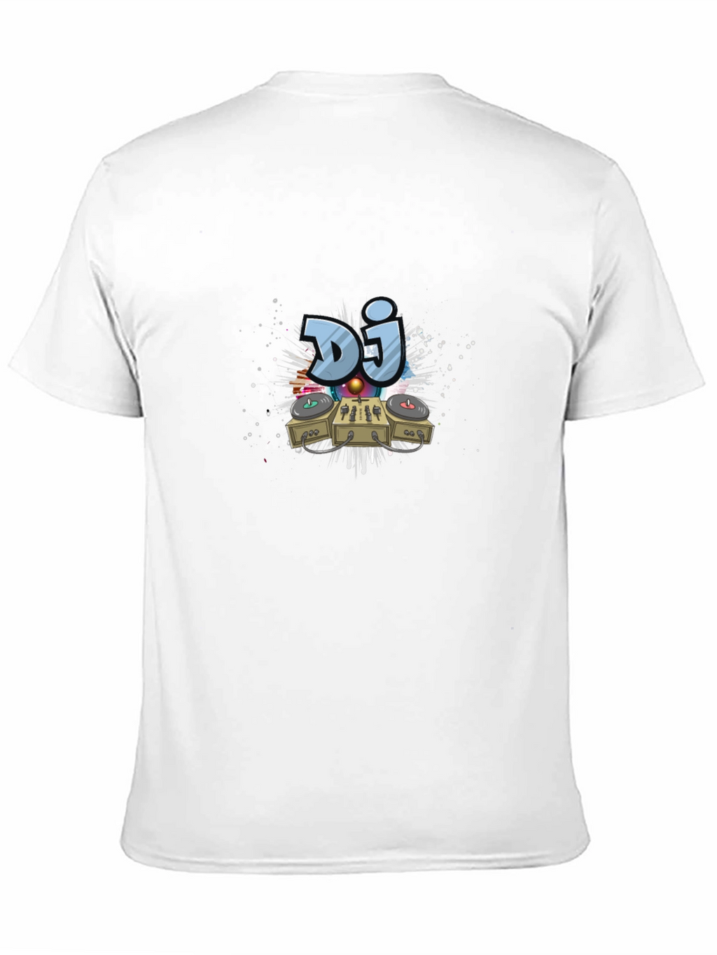 DJ Turntable Graphic Print Black T-Shirt