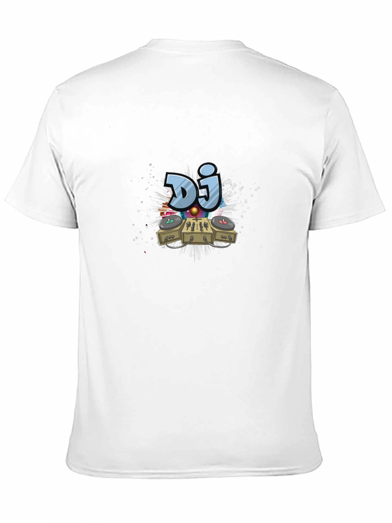 DJ Turntable Graphic Print Black T-Shirt
