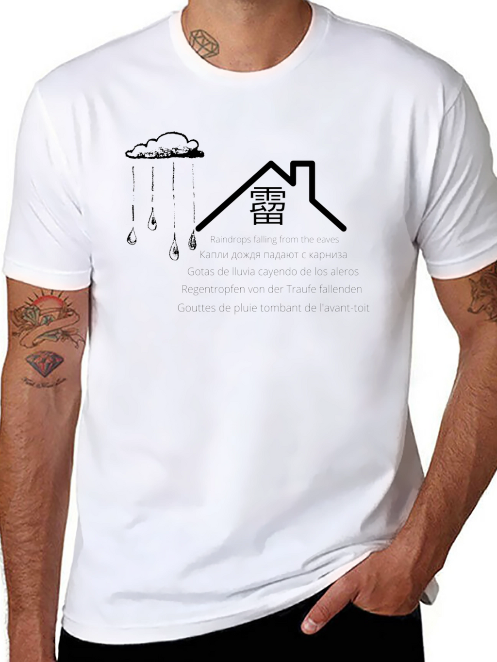 Raindrops on Roof Graphic Tee - Black