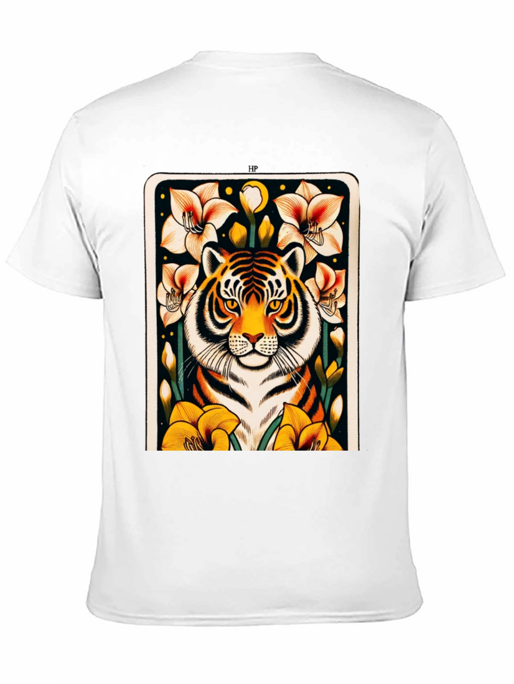 Tiger Floral Graphic Black T-Shirt