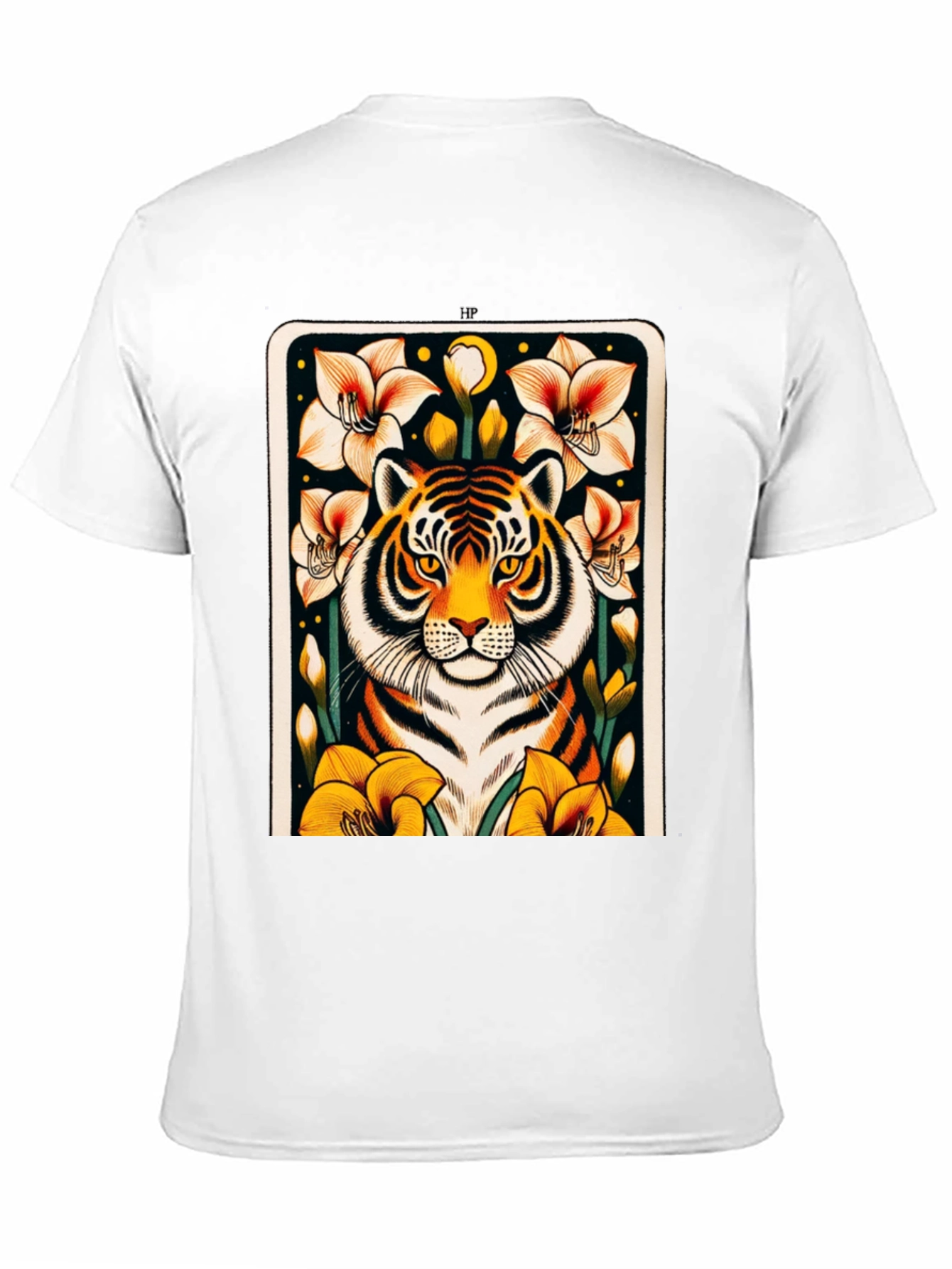 Tiger Floral Graphic Black T-Shirt
