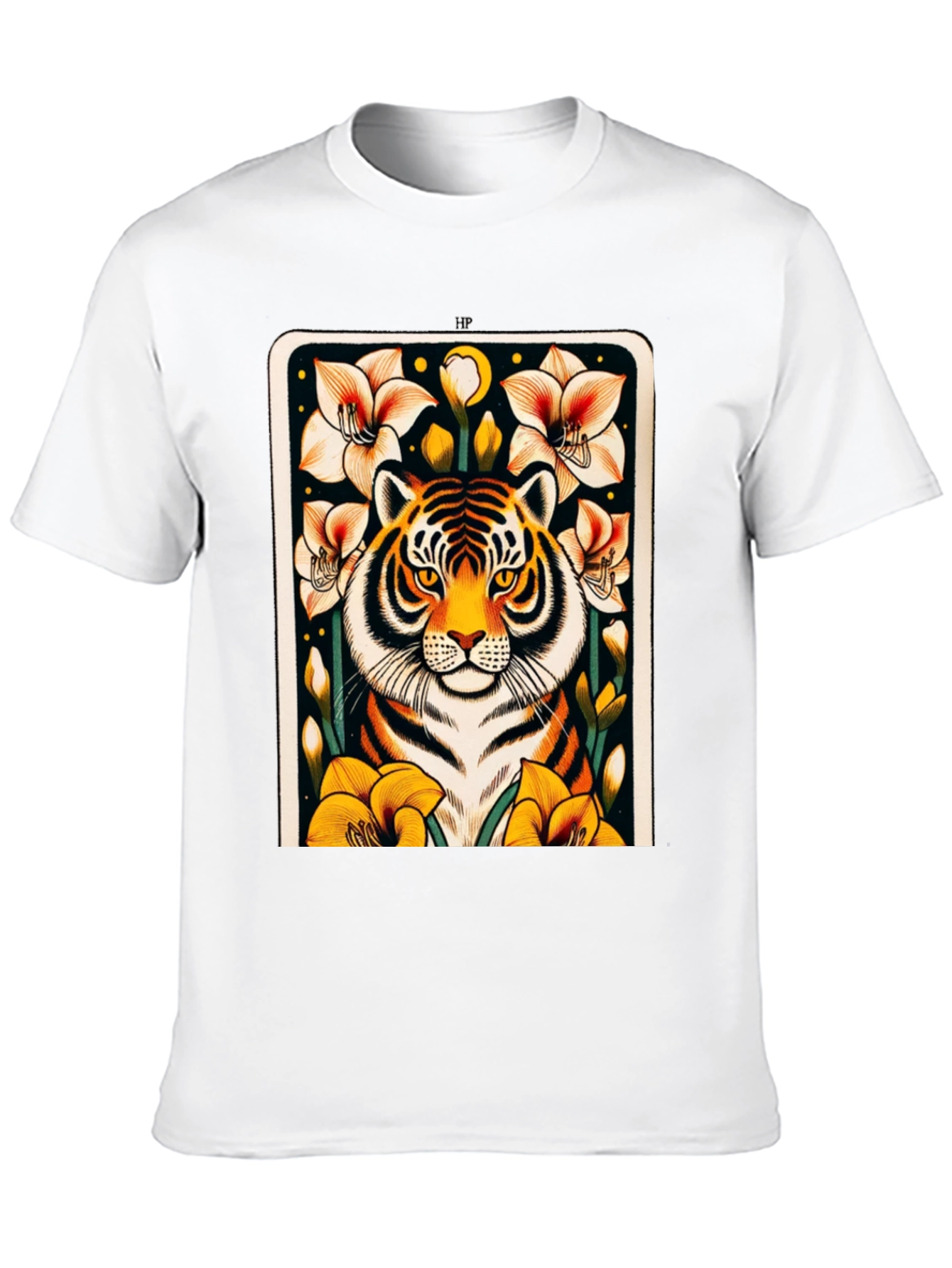 Tiger Floral Graphic Black T-Shirt