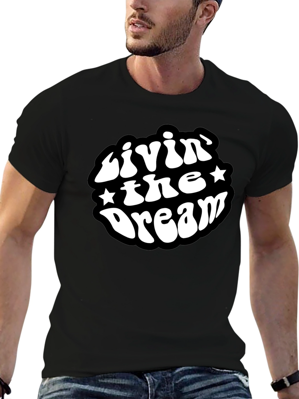 Livin The Dream Black Graphic T-Shirt