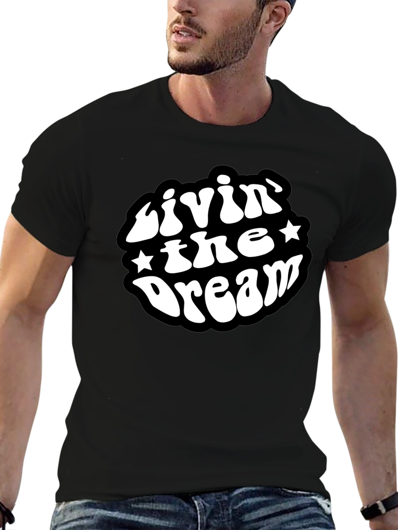Livin The Dream Black Graphic T-Shirt