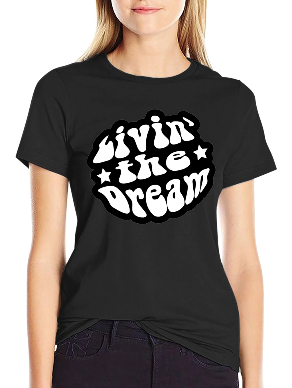 Livin The Dream Black Graphic T-Shirt