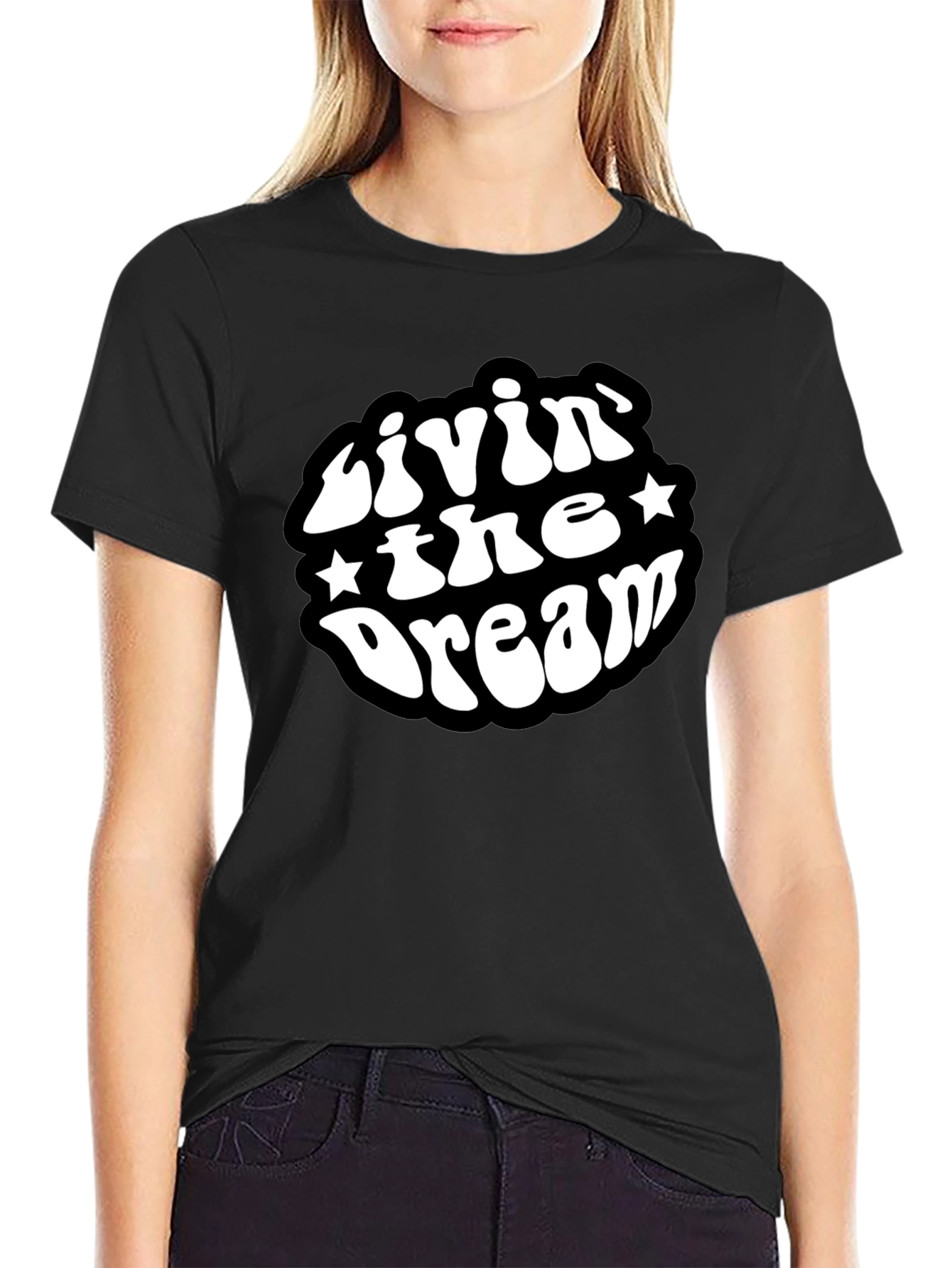 Livin The Dream Black Graphic T-Shirt