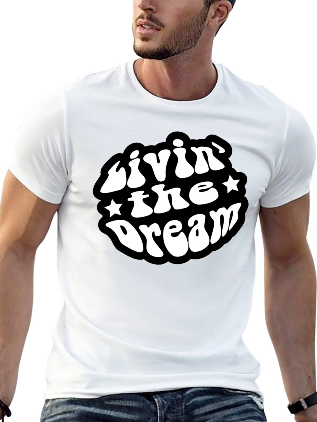 Livin The Dream Black Graphic T-Shirt