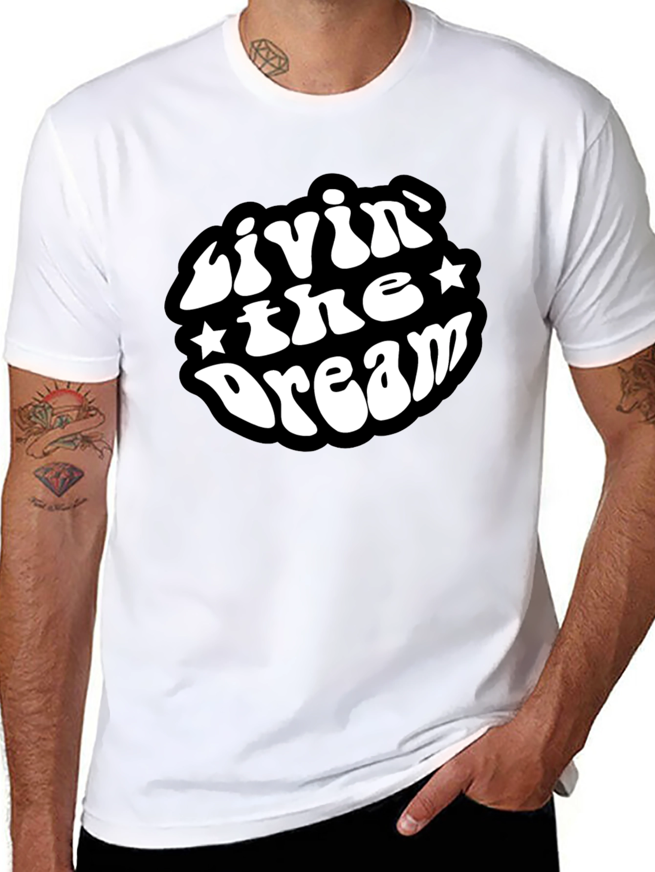 Livin The Dream Black Graphic T-Shirt