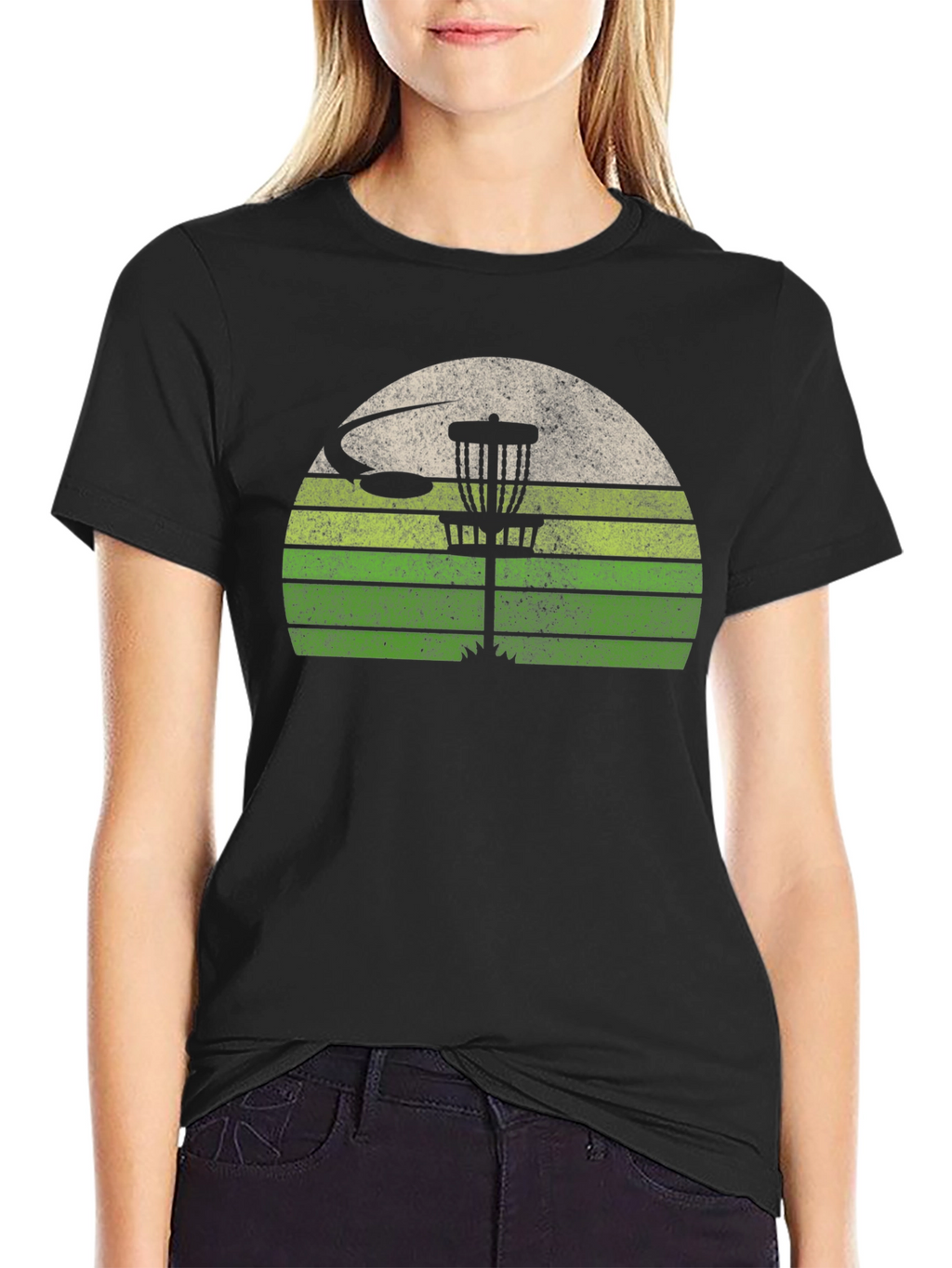 Retro Disc Golf T-Shirt - Sunset Design