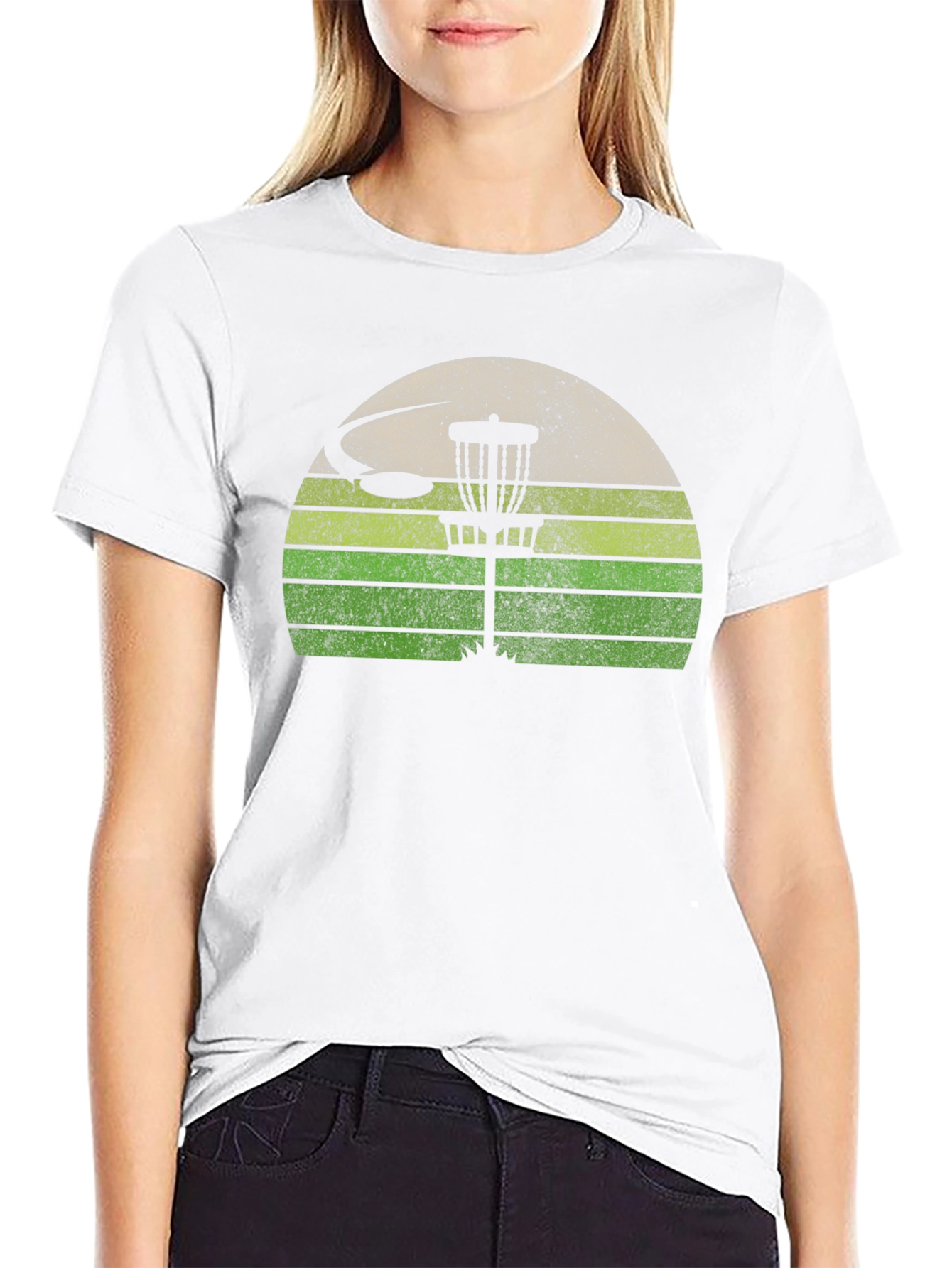 Retro Disc Golf T-Shirt - Sunset Design
