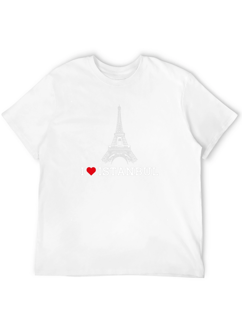 I Love Istanbul Black T-Shirt Eiffel Tower Design