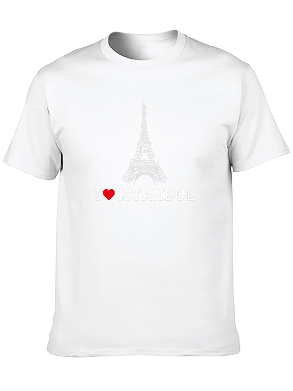 I Love Istanbul Black T-Shirt Eiffel Tower Design