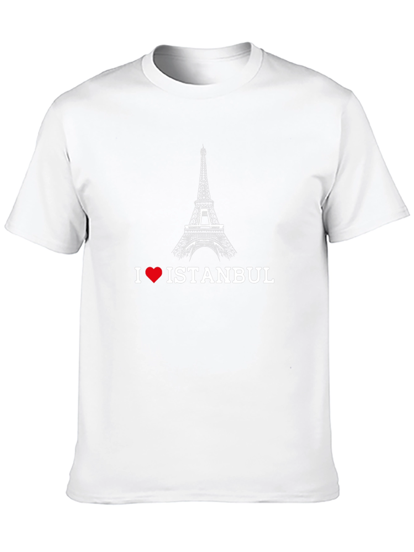 I Love Istanbul Black T-Shirt Eiffel Tower Design