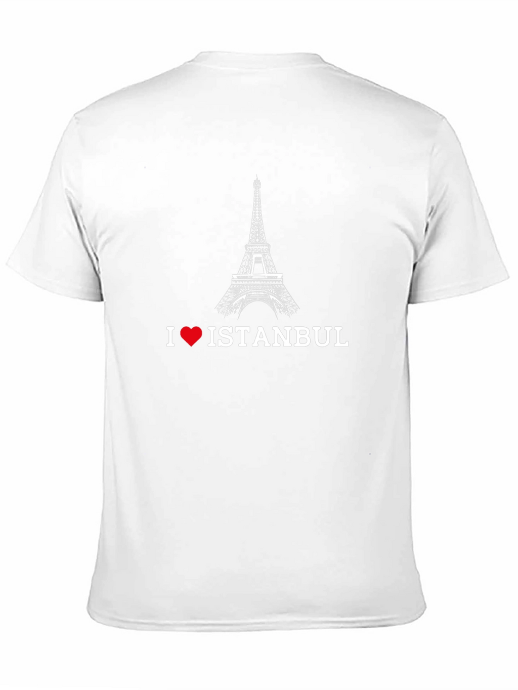 I Love Istanbul Black T-Shirt Eiffel Tower Design