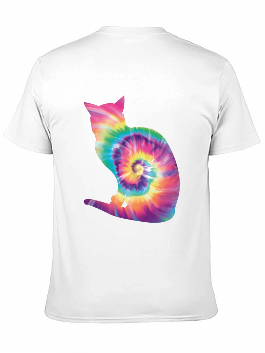 Tie Dye Cat Silhouette T-Shirt