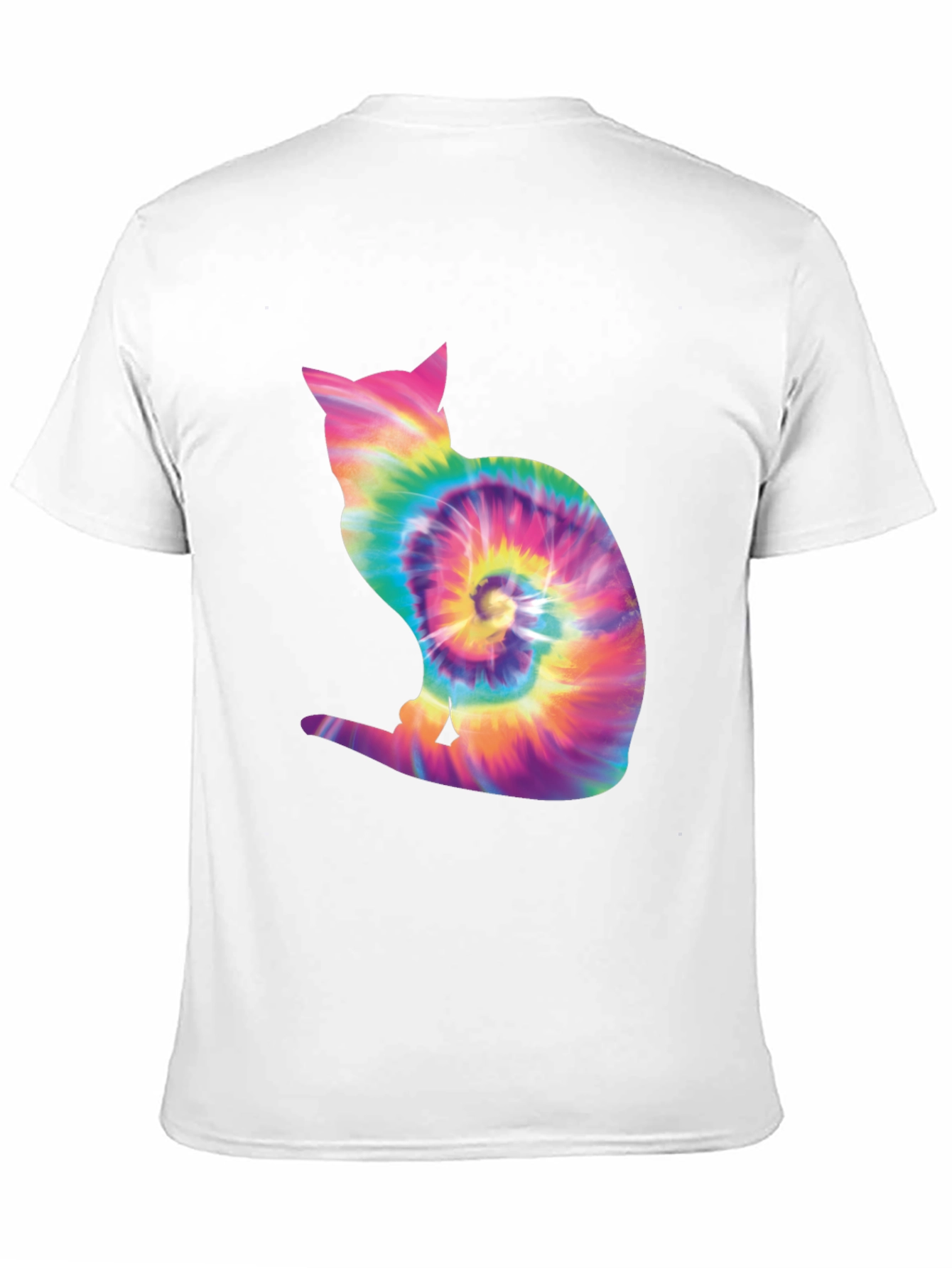 Tie Dye Cat Silhouette T-Shirt