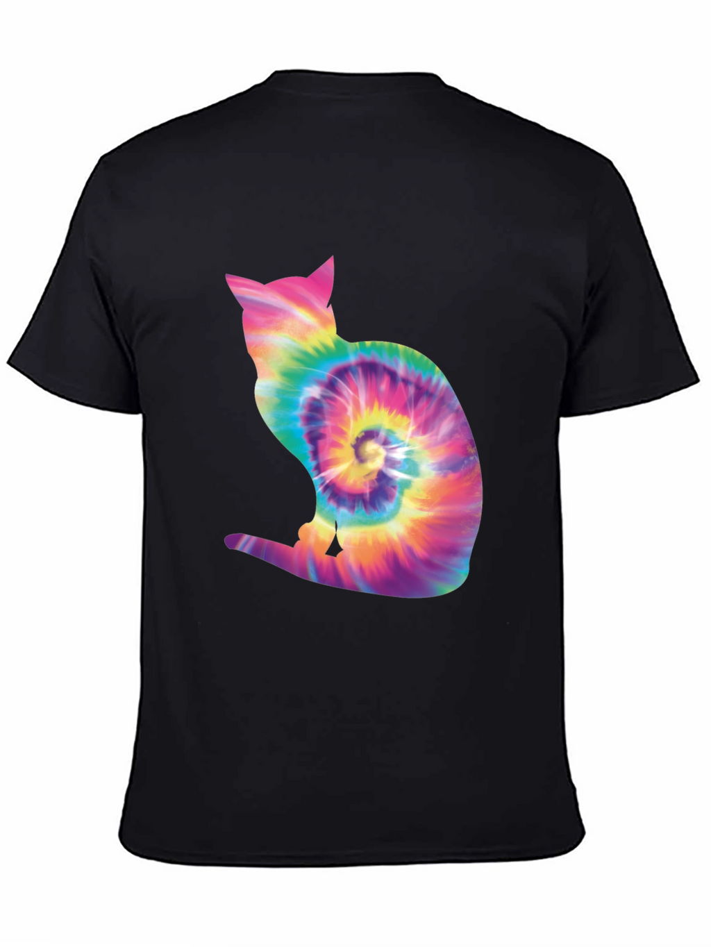 Tie Dye Cat Silhouette T-Shirt