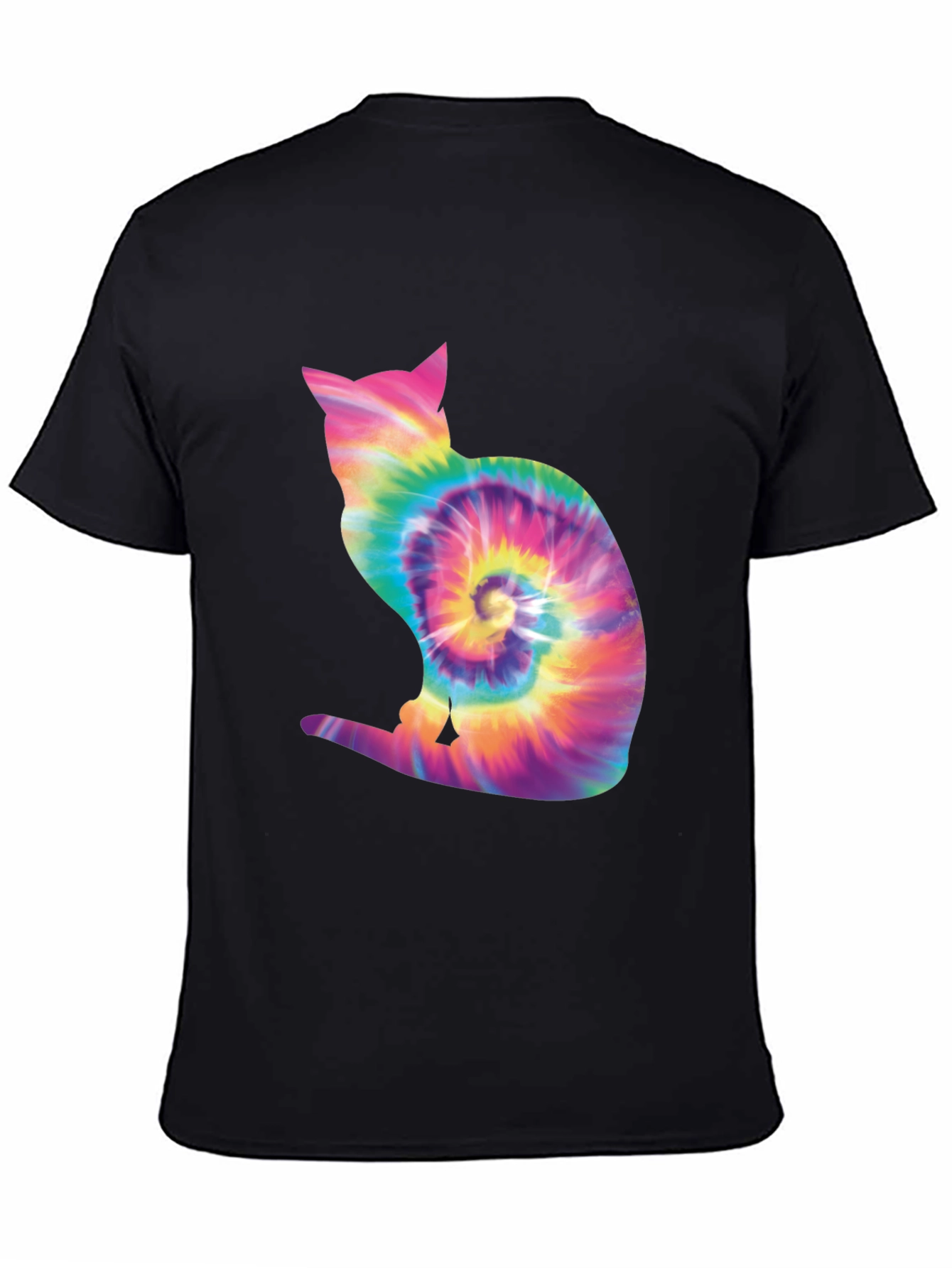 Tie Dye Cat Silhouette T-Shirt