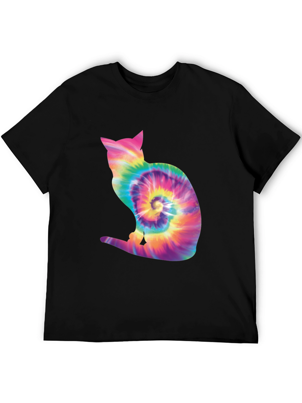Tie Dye Cat Silhouette T-Shirt