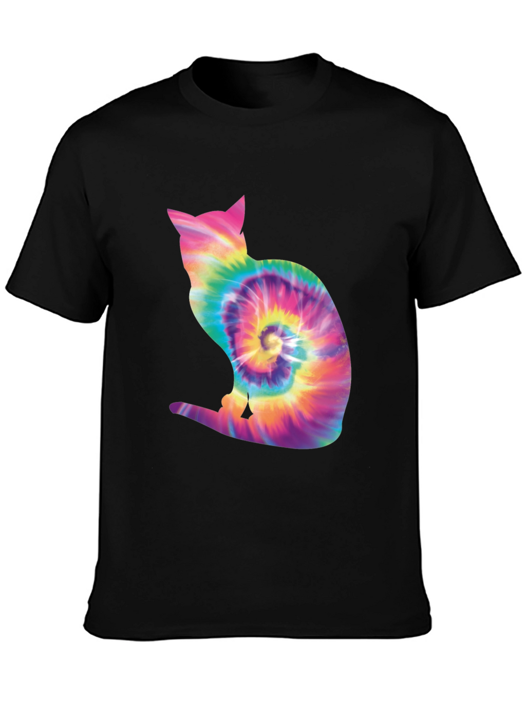 Tie Dye Cat Silhouette T-Shirt