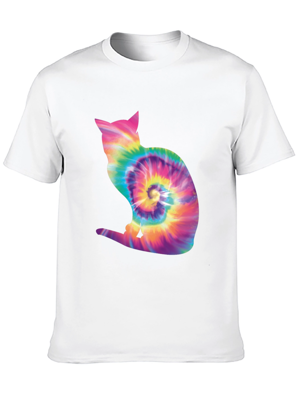 Tie Dye Cat Silhouette T-Shirt