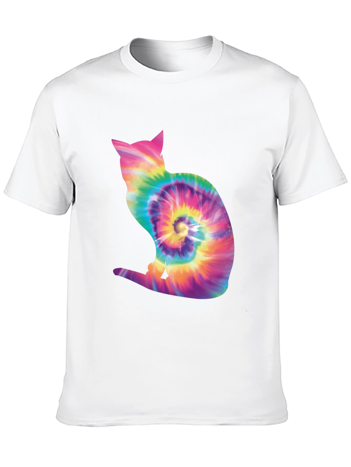 Tie Dye Cat Silhouette T-Shirt