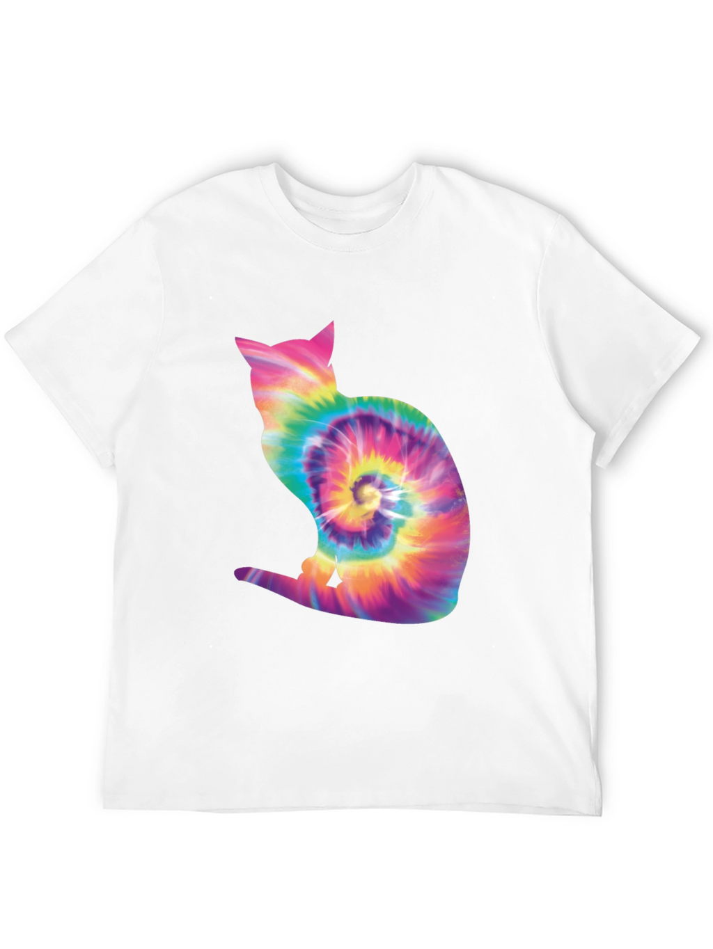 Tie Dye Cat Silhouette T-Shirt