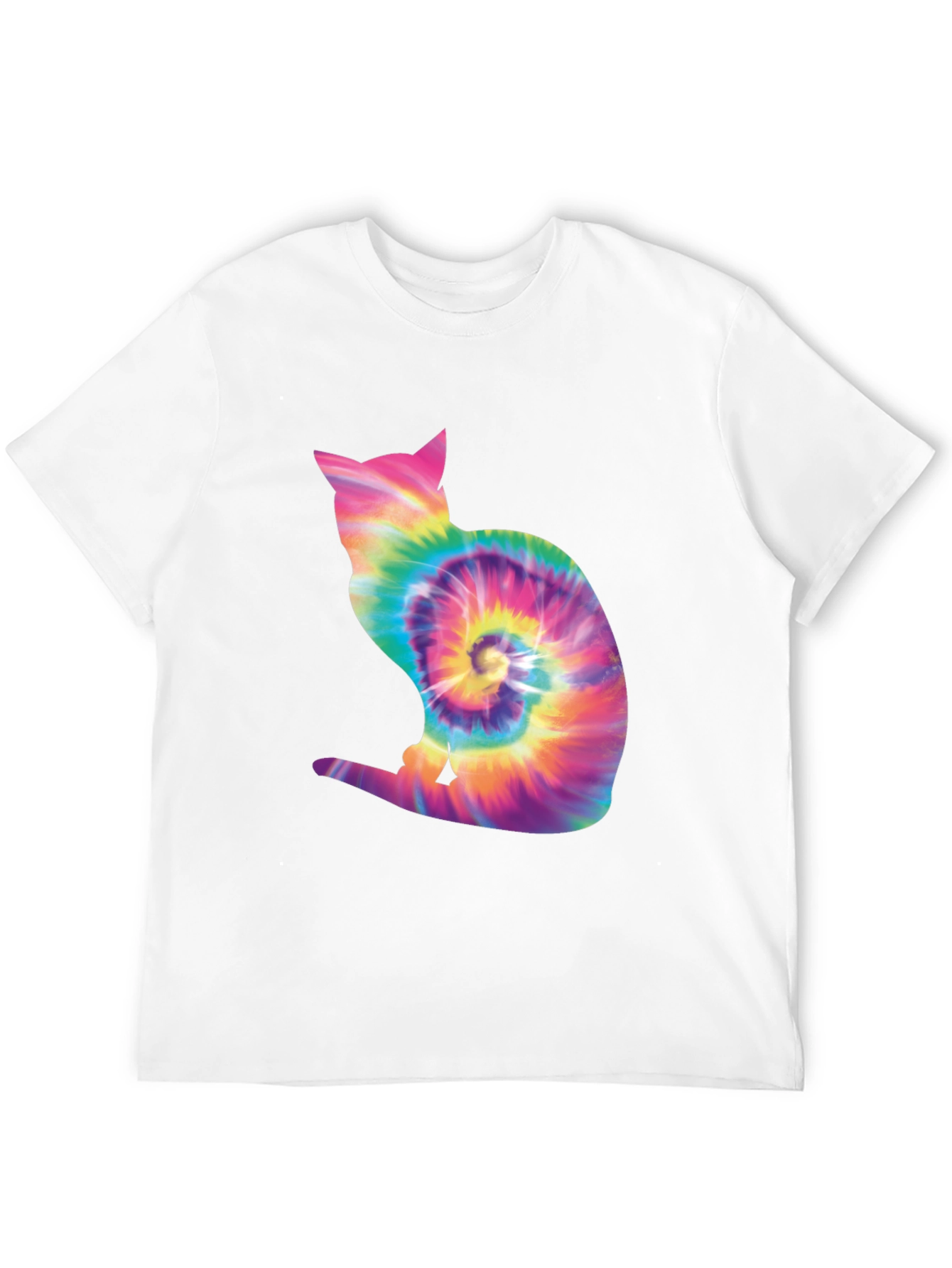 Tie Dye Cat Silhouette T-Shirt