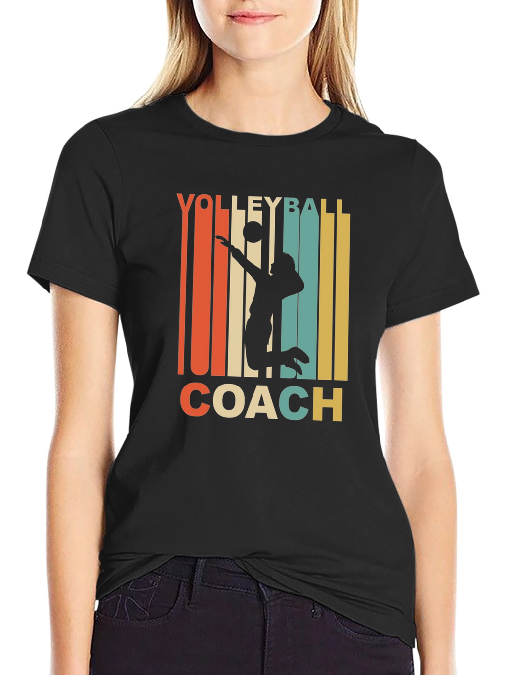 Volleyball Coach Retro Graphic T-Shirt
