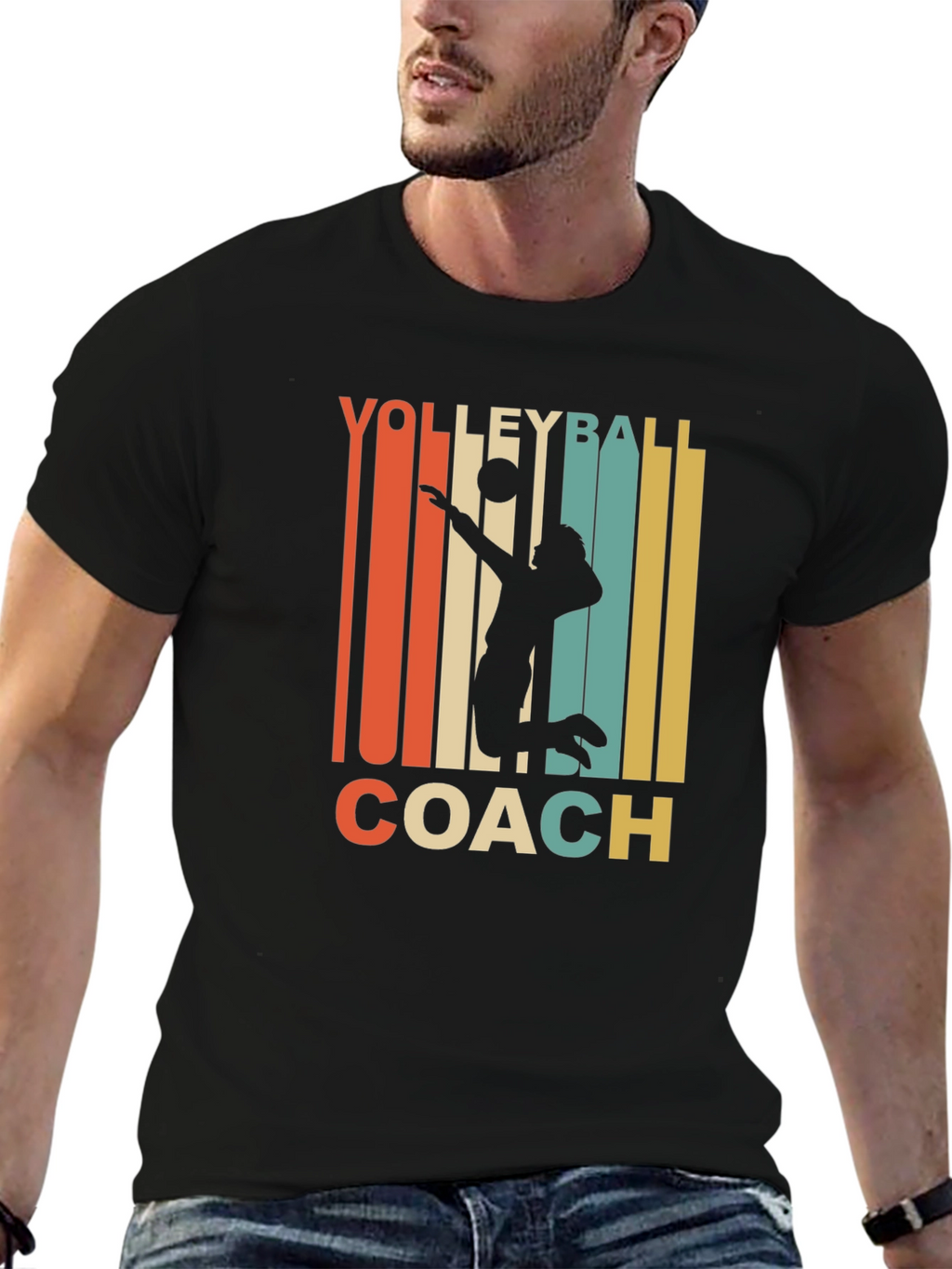 Volleyball Coach Retro Graphic T-Shirt
