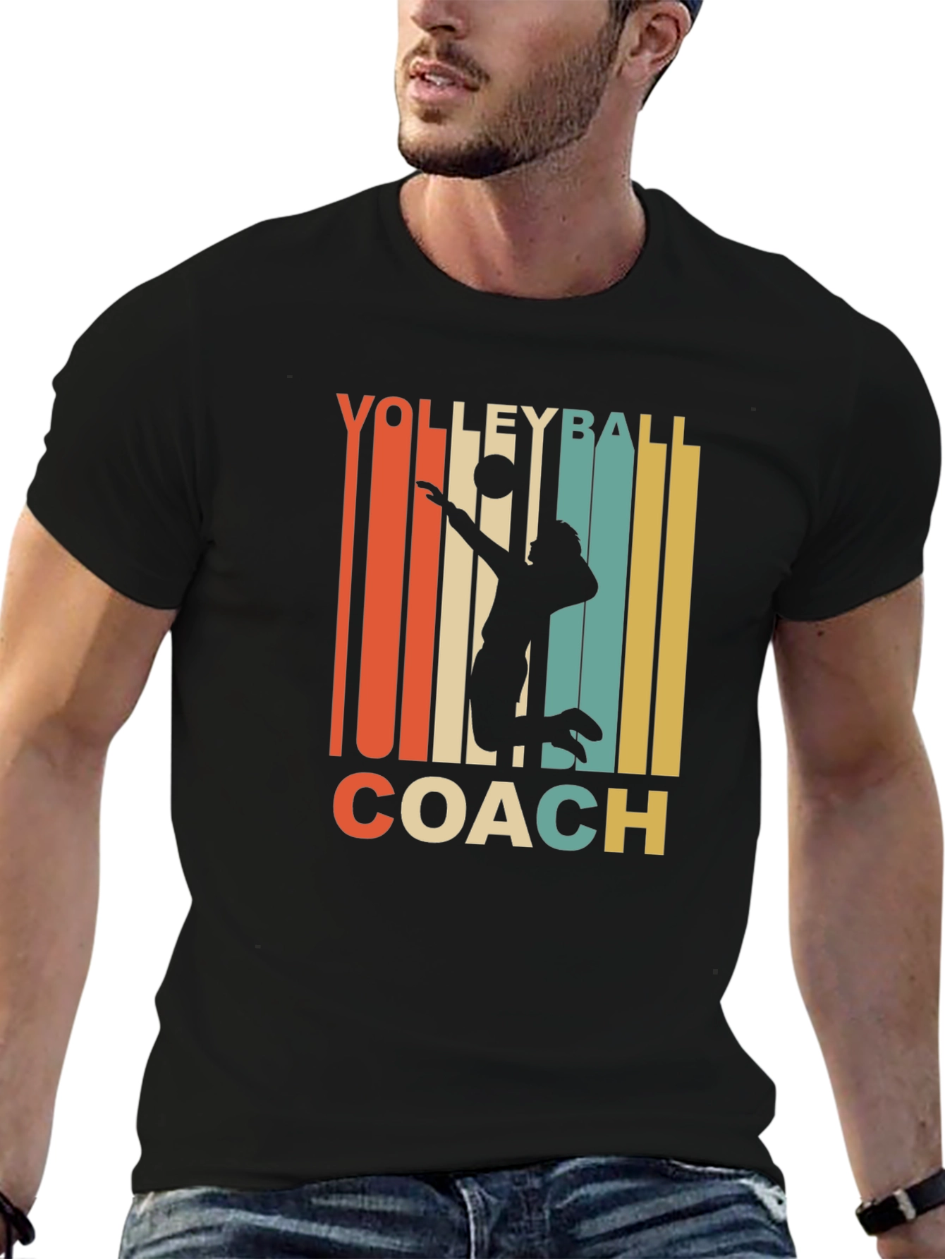 Volleyball Coach Retro Graphic T-Shirt