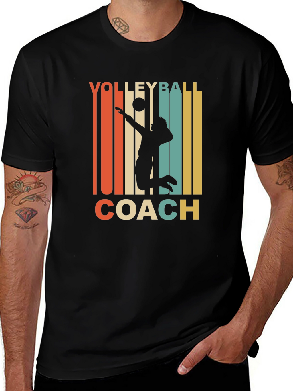 Volleyball Coach Retro Graphic T-Shirt