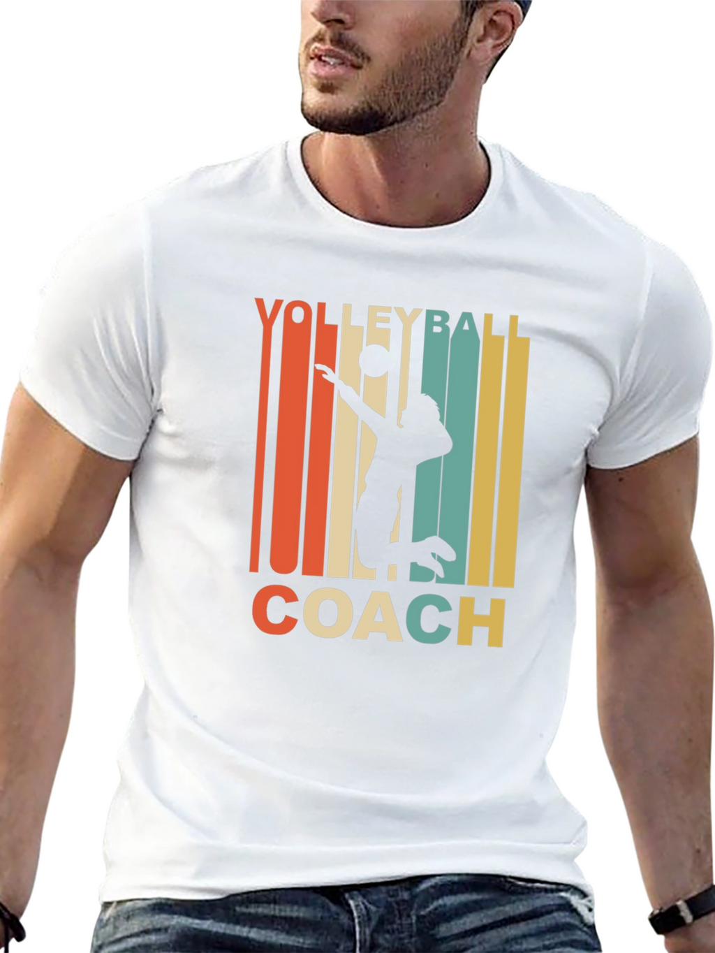 Volleyball Coach Retro Graphic T-Shirt