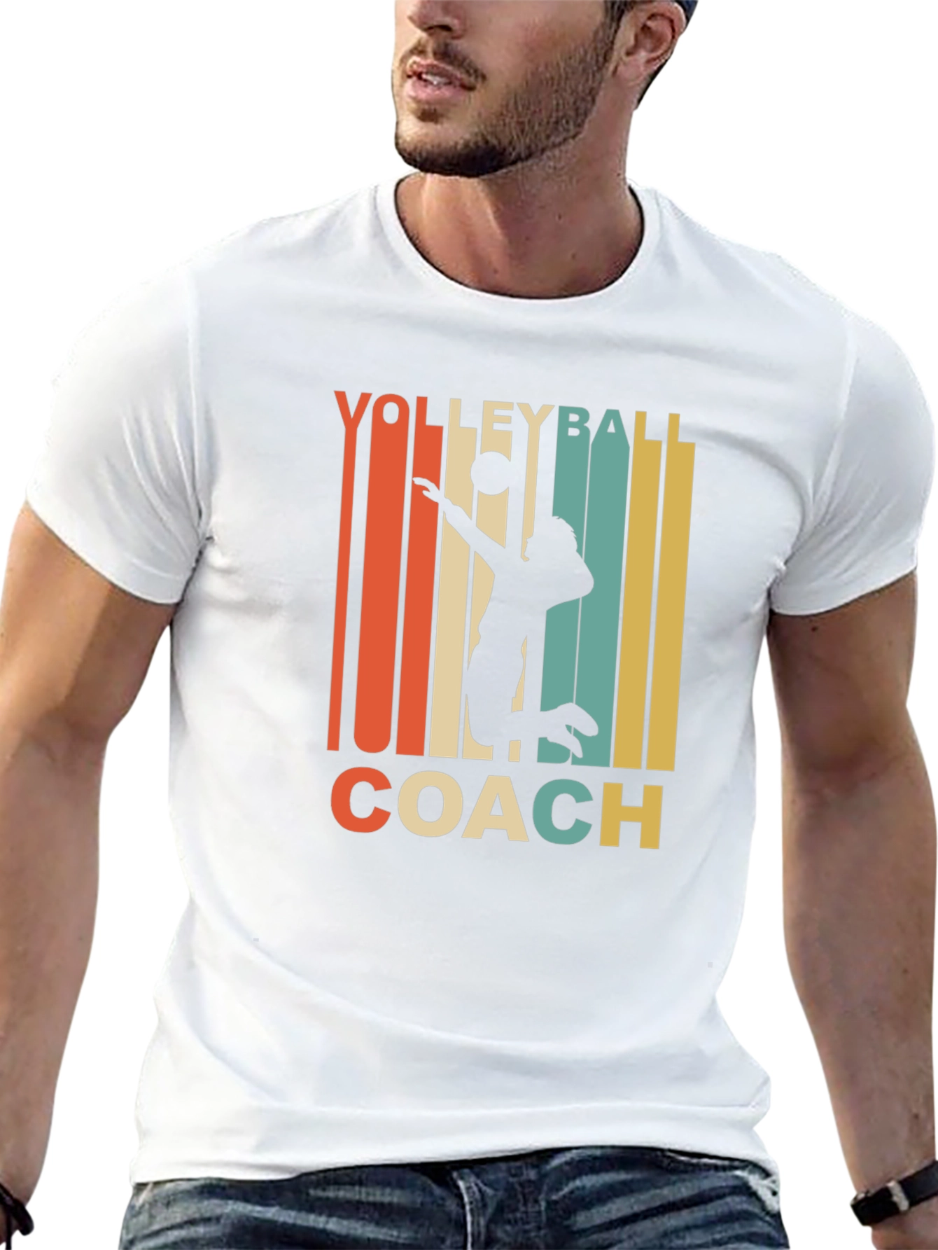Volleyball Coach Retro Graphic T-Shirt