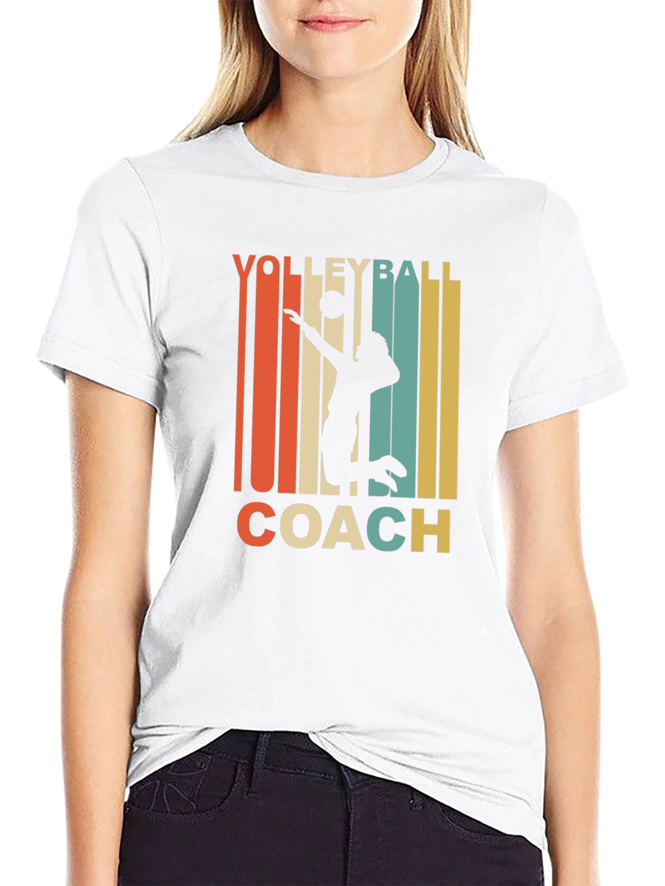 Volleyball Coach Retro Graphic T-Shirt
