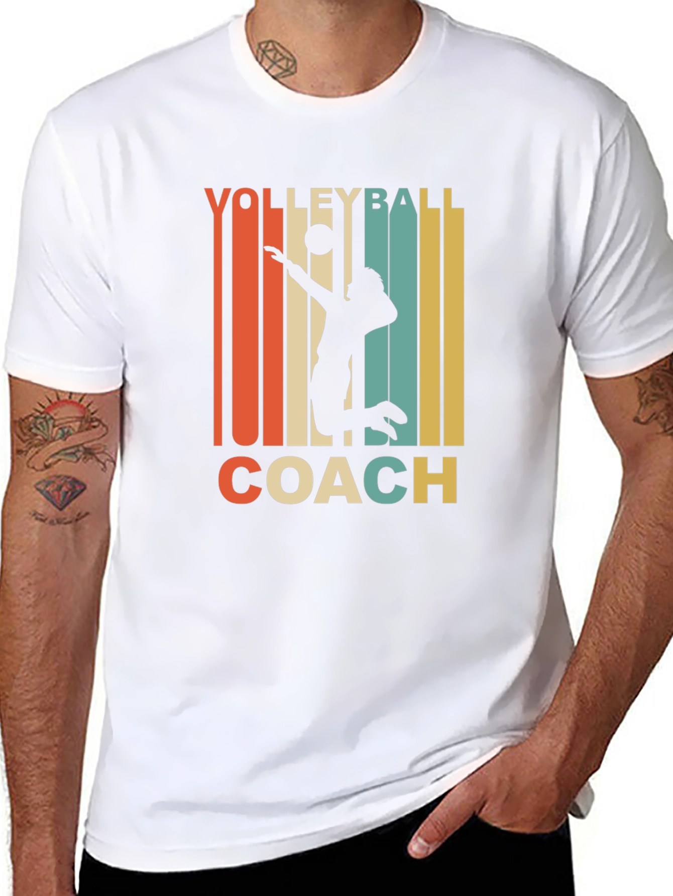 Volleyball Coach Retro Graphic T-Shirt