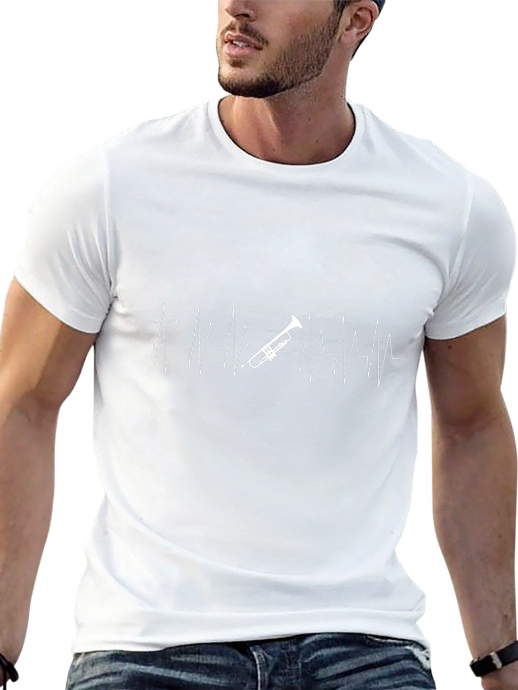 Trumpet Heartbeat T-Shirt - Musician Love!
