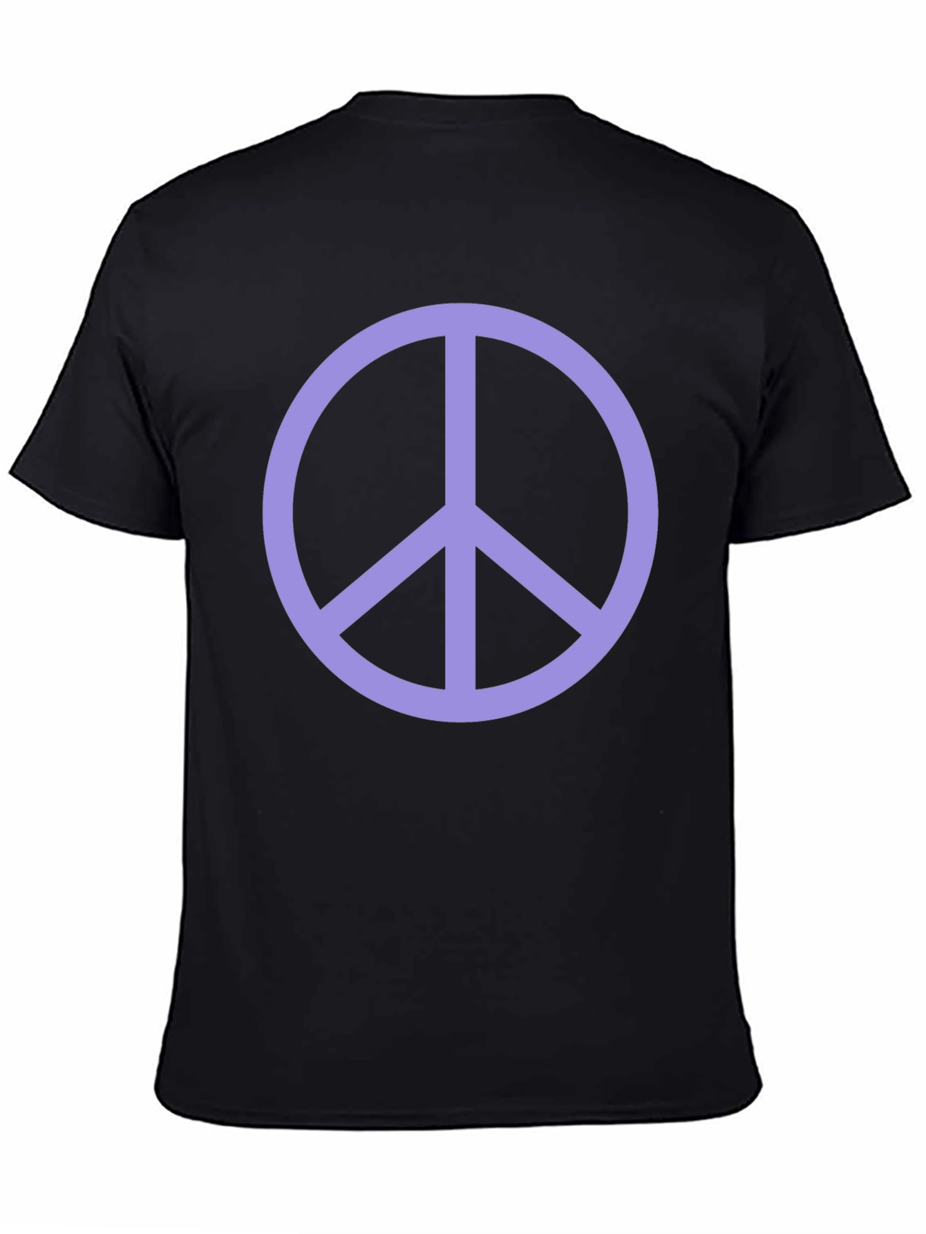 Peace Sign Graphic Tee - Black Crew Neck T-Shirt